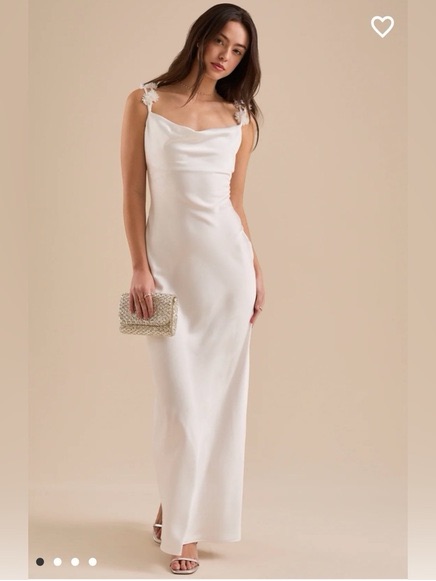 White Cowl Neck Slip Dress